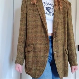 Vintage green and brown blazer